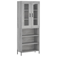 Thumbnail for Highboard Grau Sonoma 69,5x34x180 cm Holzwerkstoff