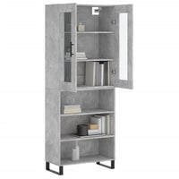 Thumbnail for Highboard Betongrau 69,5x34x180 cm Holzwerkstoff