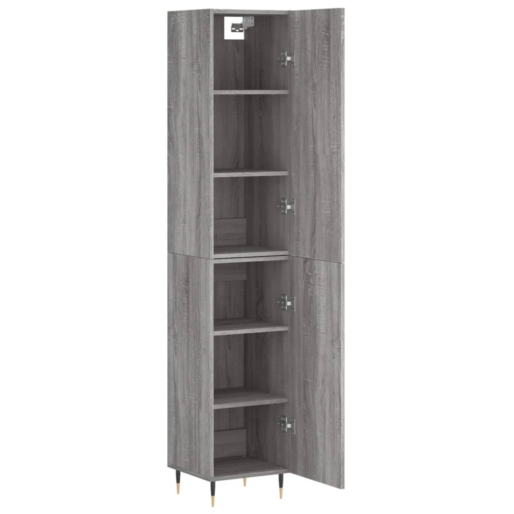 Highboard Grau Sonoma 34,5x34x180 cm Holzwerkstoff