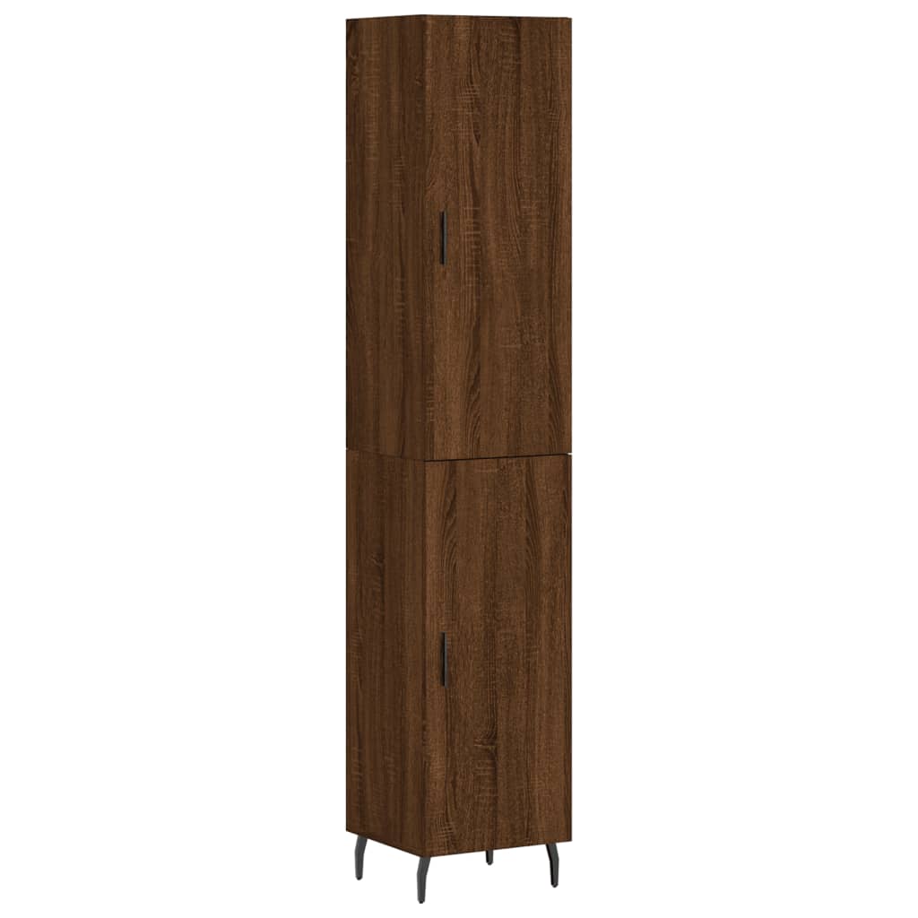 Highboard Braun Eichen-Optik 34,5x34x180 cm Holzwerkstoff