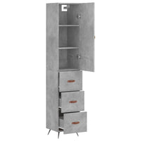 Thumbnail for Highboard Betongrau 34,5x34x180 cm Holzwerkstoff