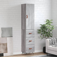 Thumbnail for Highboard Grau Sonoma 34,5x34x180 cm Holzwerkstoff