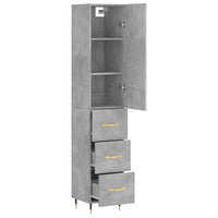 Thumbnail for Highboard Betongrau 34,5x34x180 cm Holzwerkstoff