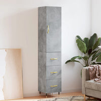 Thumbnail for Highboard Betongrau 34,5x34x180 cm Holzwerkstoff