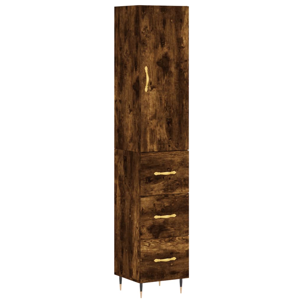 Highboard Räuchereiche 34,5x34x180 cm Holzwerkstoff