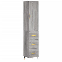 Thumbnail for Highboard Grau Sonoma 34,5x34x180 cm Holzwerkstoff