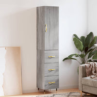 Thumbnail for Highboard Grau Sonoma 34,5x34x180 cm Holzwerkstoff