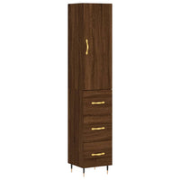 Thumbnail for Highboard Braun Eichen-Optik 34,5x34x180 cm Holzwerkstoff
