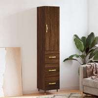 Thumbnail for Highboard Braun Eichen-Optik 34,5x34x180 cm Holzwerkstoff