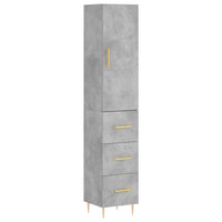 Thumbnail for Highboard Betongrau 34,5x34x180 cm Holzwerkstoff