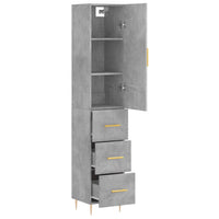 Thumbnail for Highboard Betongrau 34,5x34x180 cm Holzwerkstoff