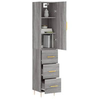 Thumbnail for Highboard Grau Sonoma 34,5x34x180 cm Holzwerkstoff