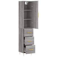 Thumbnail for Highboard Grau Sonoma 34,5x34x180 cm Holzwerkstoff