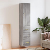 Thumbnail for Highboard Grau Sonoma 34,5x34x180 cm Holzwerkstoff