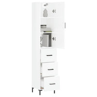 Thumbnail for Highboard Hochglanz-Weiß 34,5x34x180 cm Holzwerkstoff