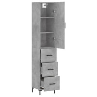 Thumbnail for Highboard Betongrau 34,5x34x180 cm Holzwerkstoff