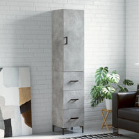 Thumbnail for Highboard Betongrau 34,5x34x180 cm Holzwerkstoff