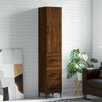 Thumbnail for Highboard Braun Eichen-Optik 34,5x34x180 cm Holzwerkstoff