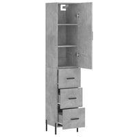 Thumbnail for Highboard Betongrau 34,5x34x180 cm Holzwerkstoff