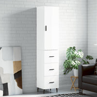 Thumbnail for Highboard Hochglanz-Weiß 34,5x34x180 cm Holzwerkstoff