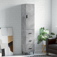 Thumbnail for Highboard Betongrau 34,5x34x180 cm Holzwerkstoff