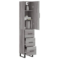 Thumbnail for Highboard Grau Sonoma 34,5x34x180 cm Holzwerkstoff