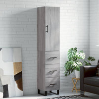 Thumbnail for Highboard Grau Sonoma 34,5x34x180 cm Holzwerkstoff