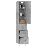 Thumbnail for Highboard Betongrau 34,5x34x180 cm Holzwerkstoff