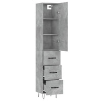 Thumbnail for Highboard Betongrau 34,5x34x180 cm Holzwerkstoff