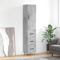Thumbnail for Highboard Betongrau 34,5x34x180 cm Holzwerkstoff