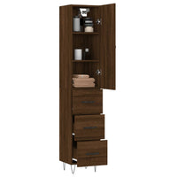 Thumbnail for Highboard Braun Eichen-Optik 34,5x34x180 cm Holzwerkstoff