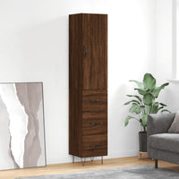 Thumbnail for Highboard Braun Eichen-Optik 34,5x34x180 cm Holzwerkstoff