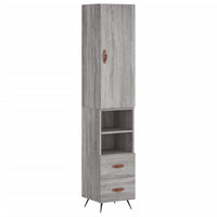 Thumbnail for Highboard Grau Sonoma 34,5x34x180 cm Holzwerkstoff