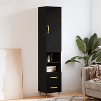 Thumbnail for Highboard Schwarz 34,5x34x180 cm Holzwerkstoff
