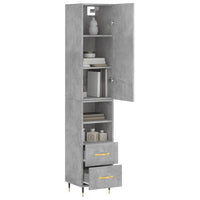 Thumbnail for Highboard Betongrau 34,5x34x180 cm Holzwerkstoff