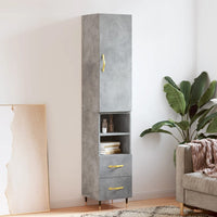 Thumbnail for Highboard Betongrau 34,5x34x180 cm Holzwerkstoff