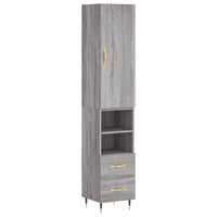 Thumbnail for Highboard Grau Sonoma 34,5x34x180 cm Holzwerkstoff