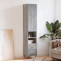 Thumbnail for Highboard Grau Sonoma 34,5x34x180 cm Holzwerkstoff
