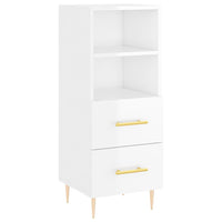 Thumbnail for Highboard Hochglanz-Weiß 34,5x34x180 cm Holzwerkstoff