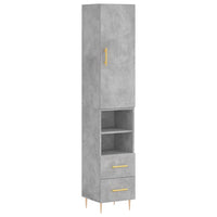 Thumbnail for Highboard Betongrau 34,5x34x180 cm Holzwerkstoff