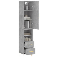 Thumbnail for Highboard Betongrau 34,5x34x180 cm Holzwerkstoff