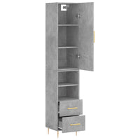 Thumbnail for Highboard Betongrau 34,5x34x180 cm Holzwerkstoff