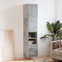 Thumbnail for Highboard Betongrau 34,5x34x180 cm Holzwerkstoff