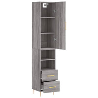 Thumbnail for Highboard Grau Sonoma 34,5x34x180 cm Holzwerkstoff