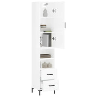 Thumbnail for Highboard Hochglanz-Weiß 34,5x34x180 cm Holzwerkstoff