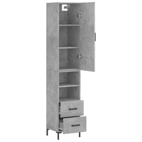 Thumbnail for Highboard Betongrau 34,5x34x180 cm Holzwerkstoff