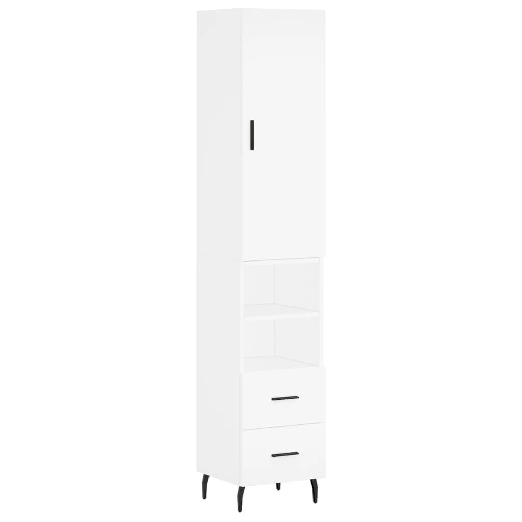 Highboard Weiß 34,5x34x180 cm Holzwerkstoff