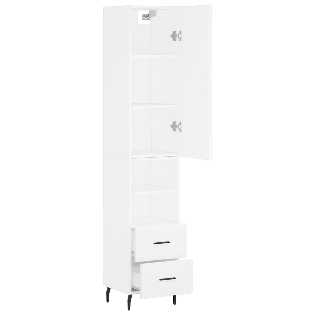 Highboard Weiß 34,5x34x180 cm Holzwerkstoff