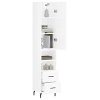 Thumbnail for Highboard Hochglanz-Weiß 34,5x34x180 cm Holzwerkstoff