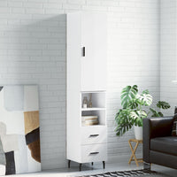 Thumbnail for Highboard Hochglanz-Weiß 34,5x34x180 cm Holzwerkstoff